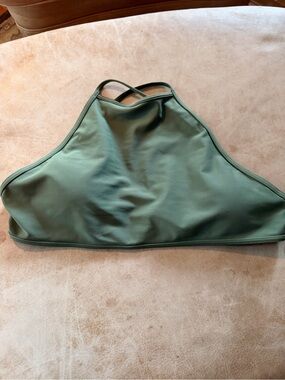 AEO High-Neck Olive Green Swim Top